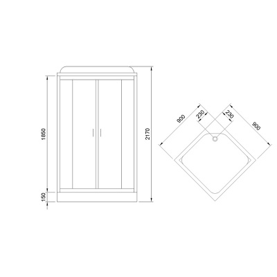 Душевая кабина Royal Bath HP 90х90 RB90HP6-WC-CH стекло матовое задняя стенка Белая