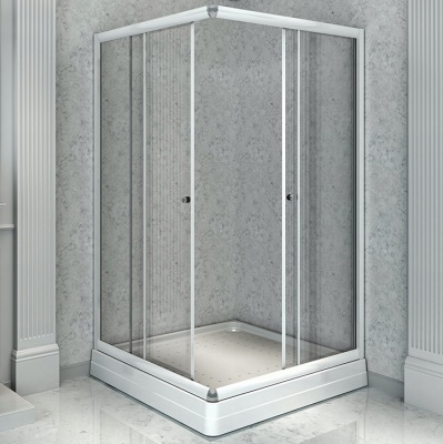 Душевой уголок Radomir 100x100 1-09-1-0-0-1190 профиль Белый стекло прозрачное