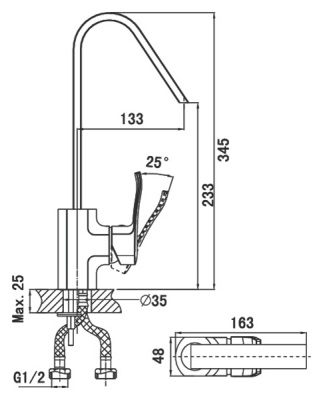 Смеситель для кухни D&K Bayern Nurnberg DA1142401 Хром