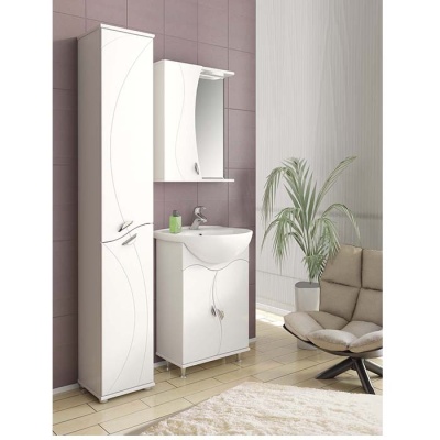 Зеркало со шкафом Vigo Faina 55 L с подсветкой Белое