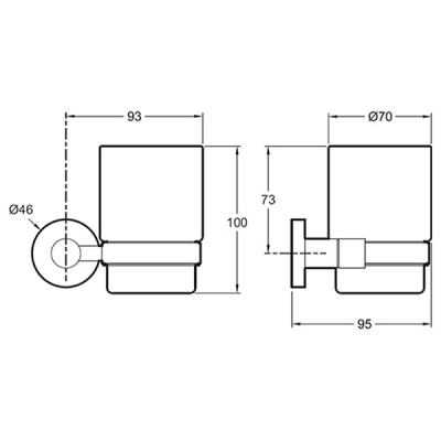Стакан для зубных щеток Jacob Delafon Classique E77825-CP Хром