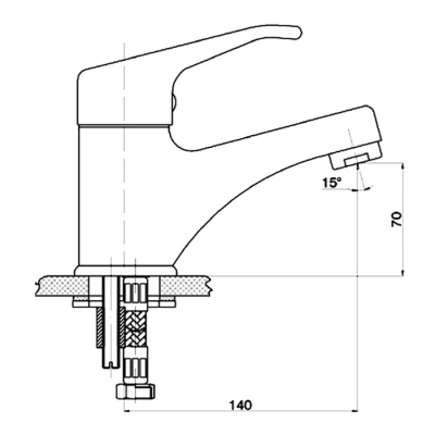 Смеситель для раковины GPD Nerida LB20 Хром