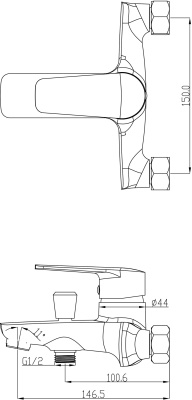 Смеситель для ванны Swedbe Mars 1730 Хром