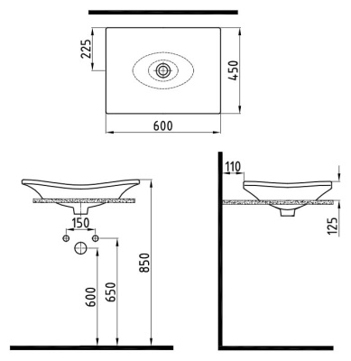 Раковина Bien Lotus 60 LTLU06001FD0W3000 Белая