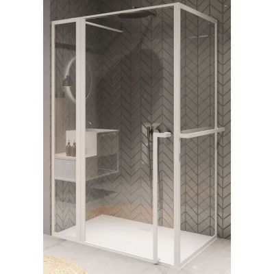 Душевой уголок Riho Lucid GD203 120х100 GD212W100 профиль Белый стекло прозрачное