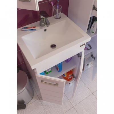 Тумба с раковиной СанТа Омега 60 Белая