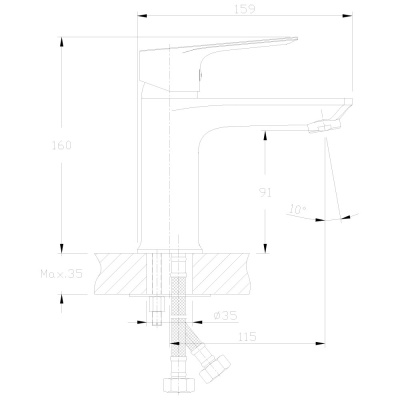 Смеситель для раковины Rossinka RS27-11 Хром