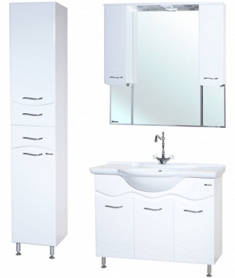 Зеркало со шкафом Bellezza Мари 105 с подсветкой Белое