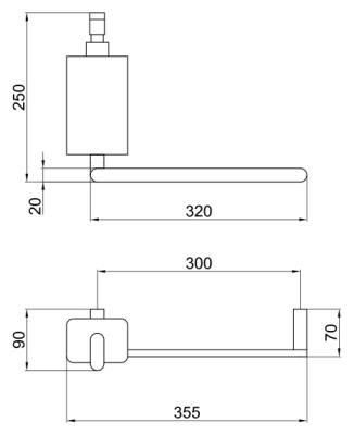 Держатель для полотенец с дозатором мыла Webert Living LV501501 Хром Белый