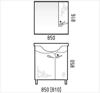 Зеркало со шкафом Corozo Венеция 85 SD-00000283 с подсветкой Белое