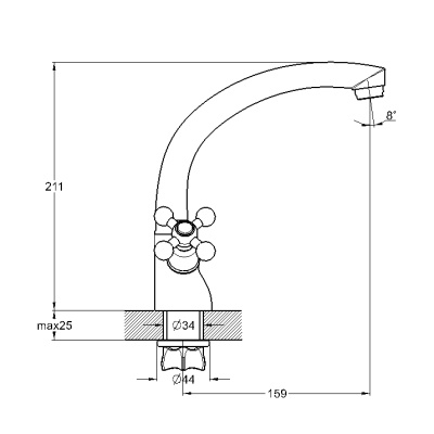 Смеситель для кухни G-Lauf QML4-A856 Хром