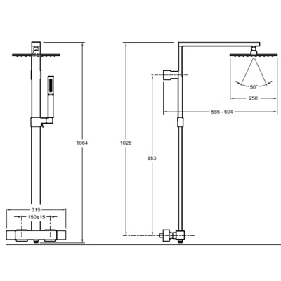 Душевая система Jacob Delafon Strayt E98321-CP Хром