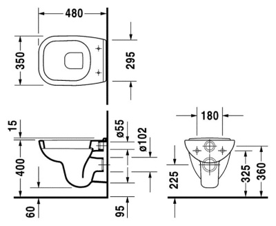 Унитаз Duravit D-code 22110900002 подвесной без крышки-сиденья