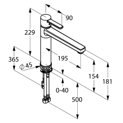 Смеситель для кухни Kludi Zenta 389790575 Хром