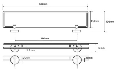Полочка Bemeta Trend-i 104102208 хром/белая/матовая