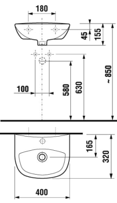 Раковина Jika Zeta 1539.3 400 мм.