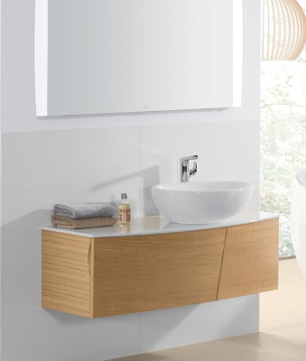 Тумба под раковину Villeroy&Boch Aveo New Generation 130 подвесная Темный дуб Белый