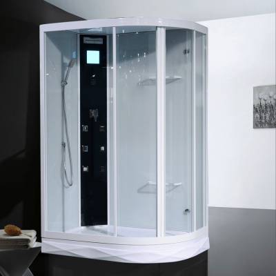 Душевая кабина Orans SR-86155 AL 130x90 с гидромассажем профиль Белый задние стенки Белые