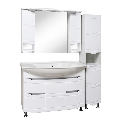 Зеркало со шкафом Runo Стиль 105 Белое