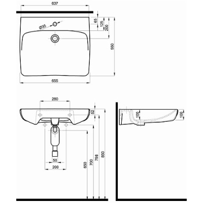 Раковина Kolo Nova Pro 65 M38165000 Белая