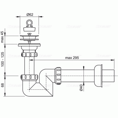 Сифон для раковины Alcaplast A412-DN40 Белый