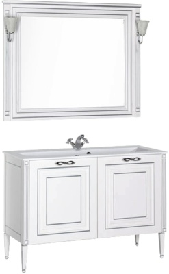 Тумба под раковину Aquanet Паола 120 181763 Белая серебро