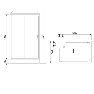 Душевая кабина Royal Bath HP 120х80 RB8120HP6-WC-CH-L стекло матовое задняя стенка Белая