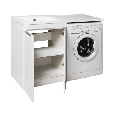 Тумба с раковиной Runo Лира 60 правая Белый мрамор