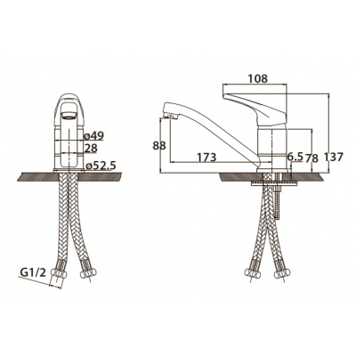 Смеситель для раковины Kaiser County 66211 Хром