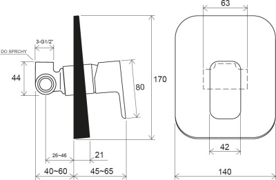 Смеситель для душа Ravak 10° FREE TD F 062.00 X070135 Хром