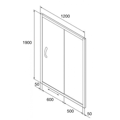 Душевая дверь в нишу Orange E02-120TCR 120 профиль Хром стекло прозрачное