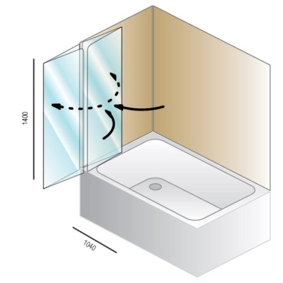Шторка для ванны Kolpa San Sole TP 104 Хром L