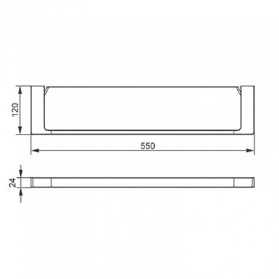 Стеклянная полка Aquanet 5787 Хром