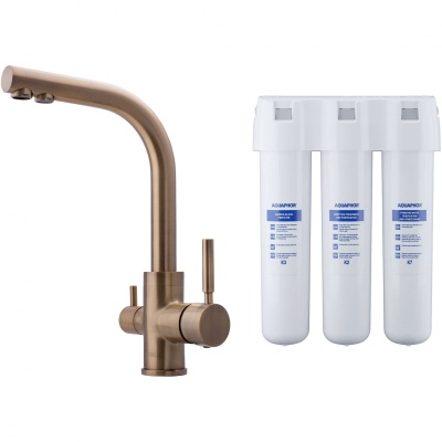 Смеситель для кухни Swedbe Selene Plus 8147K с фильтром Бронза