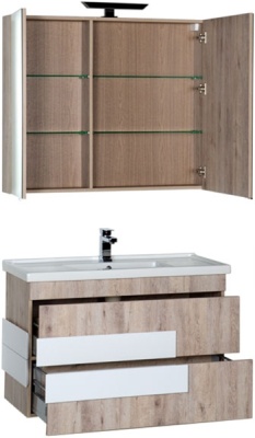 Тумба под раковину Aquanet Мадейра 100 183072 подвесная Дуб кантри