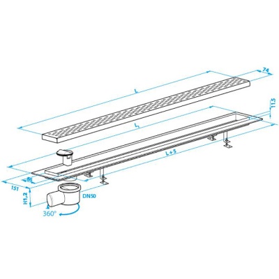 Душевой лоток PlastBrno SZK0700 с решеткой