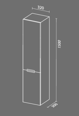 Шкаф пенал SanVit Палома 32 с фактурой под дерево подвесной Акация светлая