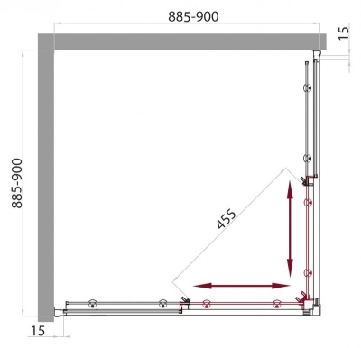 Душевой уголок BelBagno Uno 90x90 UNO-A-2-90-C-Cr профиль Хром стекло прозрачное