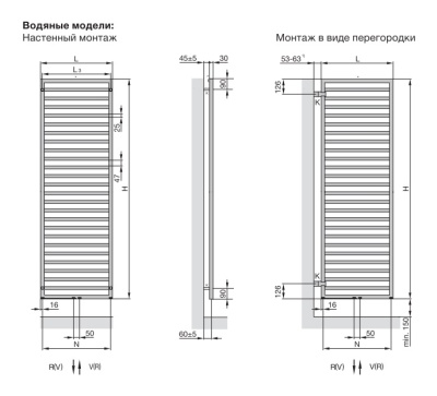 Полотенцесушитель Zehnder Quaro Inox QAI-180-045 Inox Нержавеющая сталь