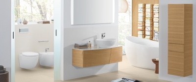 Тумба под раковину Villeroy&Boch Aveo New Generation 130 подвесная Темный дуб Белый
