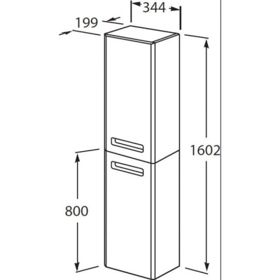 Шкаф пенал Roca The Gap 35 ZRU9302883 R подвесной Белый глянцевый