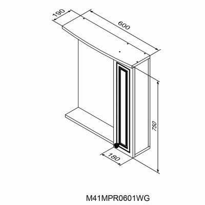 Зеркало со шкафом Damixa RedBlu Palace One 60 M41MPR0601WG с подсветкой Белый