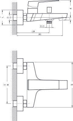 Смеситель для ванны Rush Thira TR3635-44 Хром