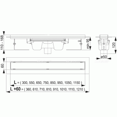 Душевой лоток Alcaplast Professional APZ1006-1150 без решетки