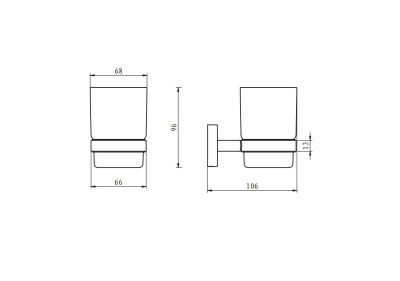 Стакан для зубных щеток Aquanet Flash R6 Хром
