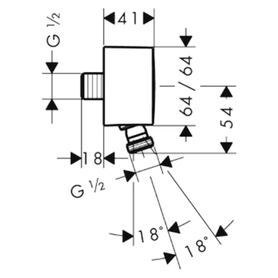 Шланговое подключение Hansgrohe PuraVida 27414000 Хром