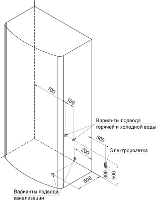 Душевая кабина Radomir Диана 1 118x108 1-05-1-0-0-0640 профиль Белый стекло прозрачное