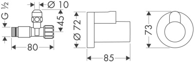 Запорный вентиль Hansgrohe 13954820 Никель