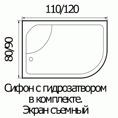 Душевая кабина River Dunay 110x80x46 MT R 10000001456+10000000649 с поддоном