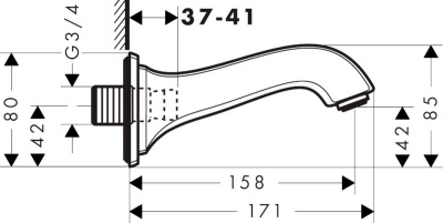 Излив для смесителя Hansgrohe Metropol Classic 13425090 Хром Золото